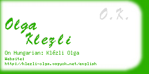 olga klezli business card