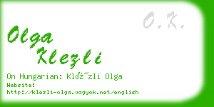 olga klezli business card